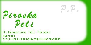 piroska peli business card