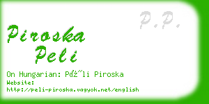 piroska peli business card